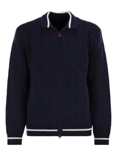 zipped ribbed cashmere cardigan by KITON