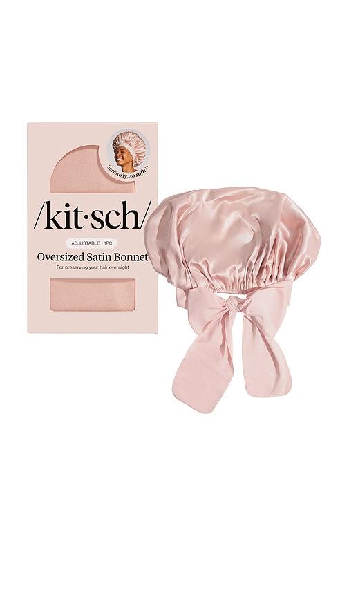 Kitsch Adjustable Oversized Satin Bonnet in Blush by KITSCH