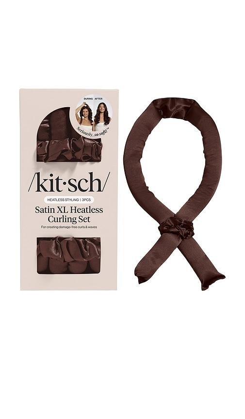 Kitsch XL Satin Heatless Curling Set in Chocolate by KITSCH
