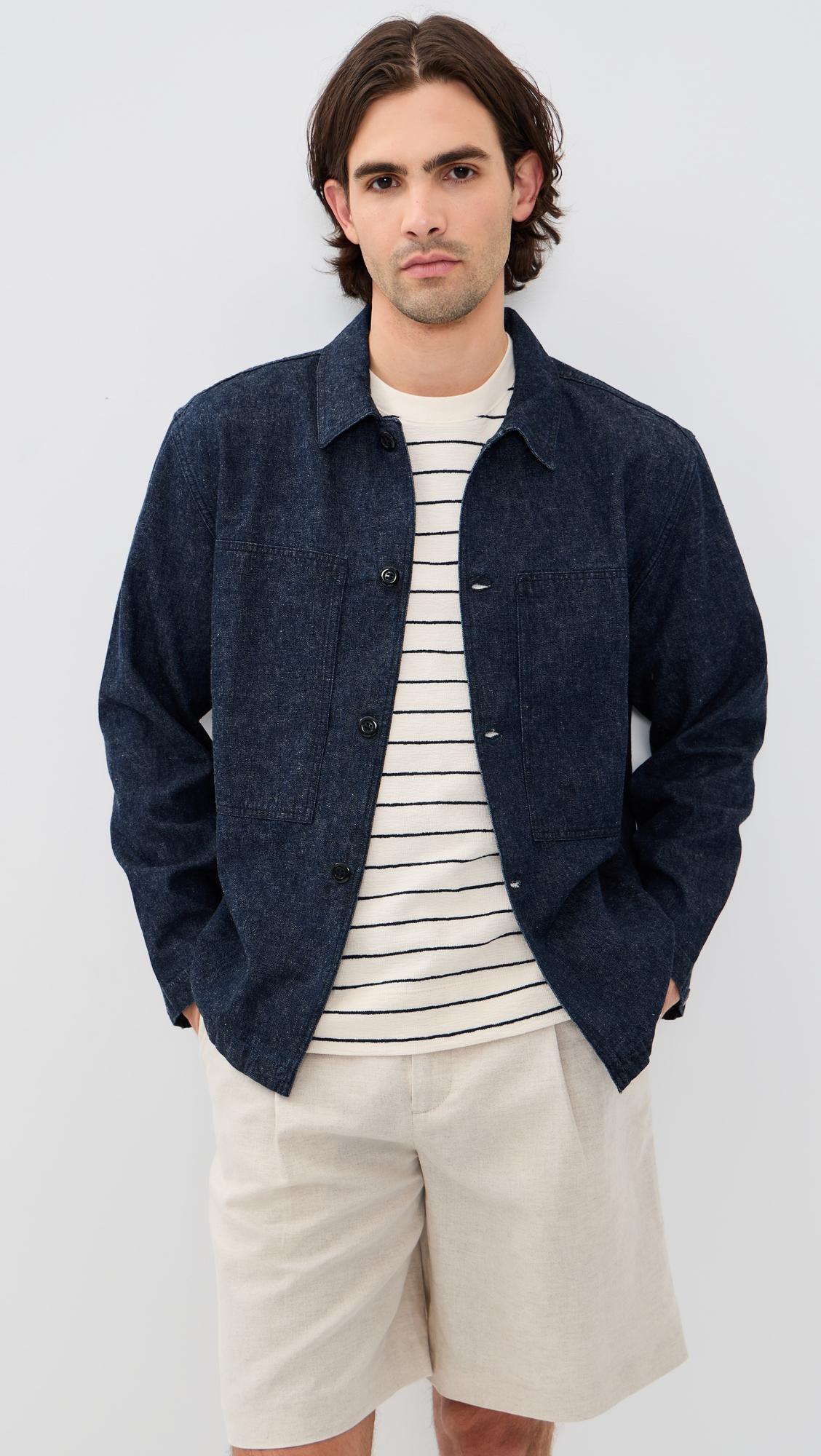 Mafra Denim Cotton and Linen Overshirt by KNICKERBOCKER
