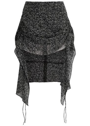 Aldra floral-print chiffon mini skirt by KNWLS