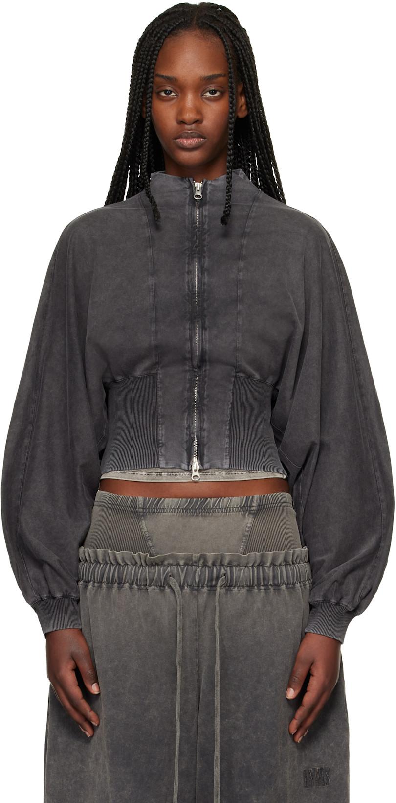 Black Haze Zip-Up Sweatshirt by KNWLS