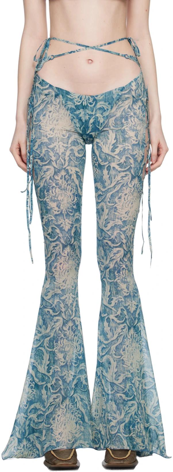 Blue Glimmer Trousers by KNWLS
