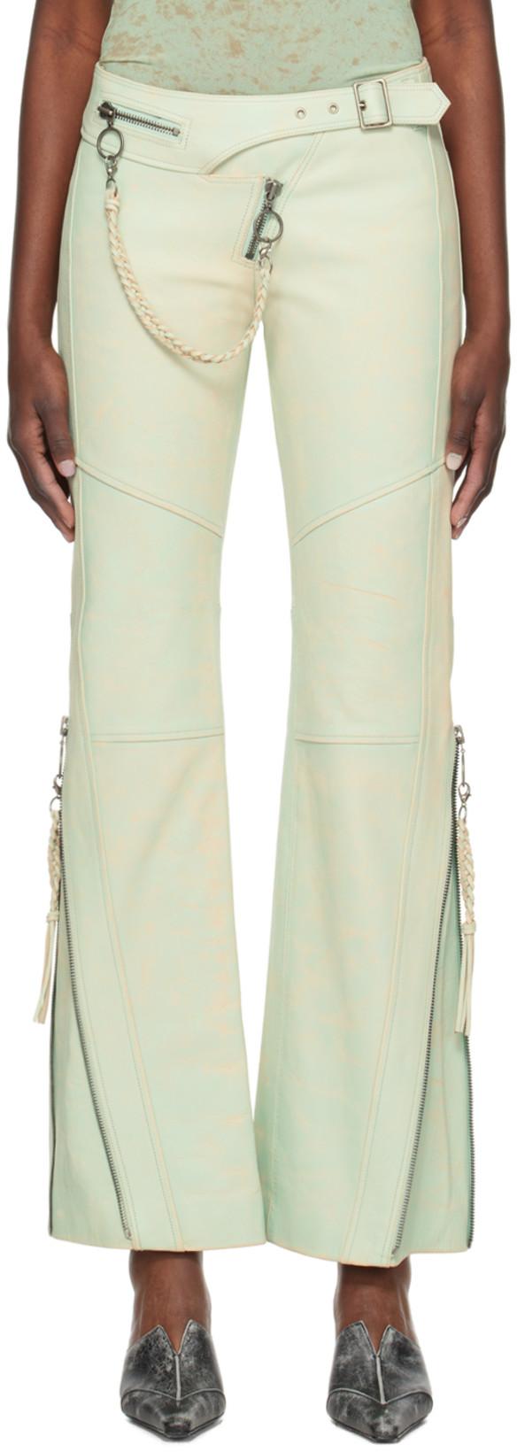Blue Nihil Leather Pants by KNWLS