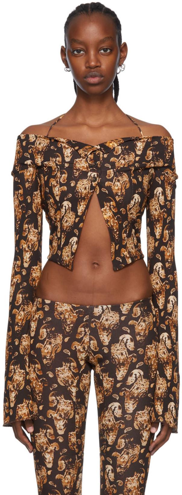 Brown Adrenaline Cardigan by KNWLS