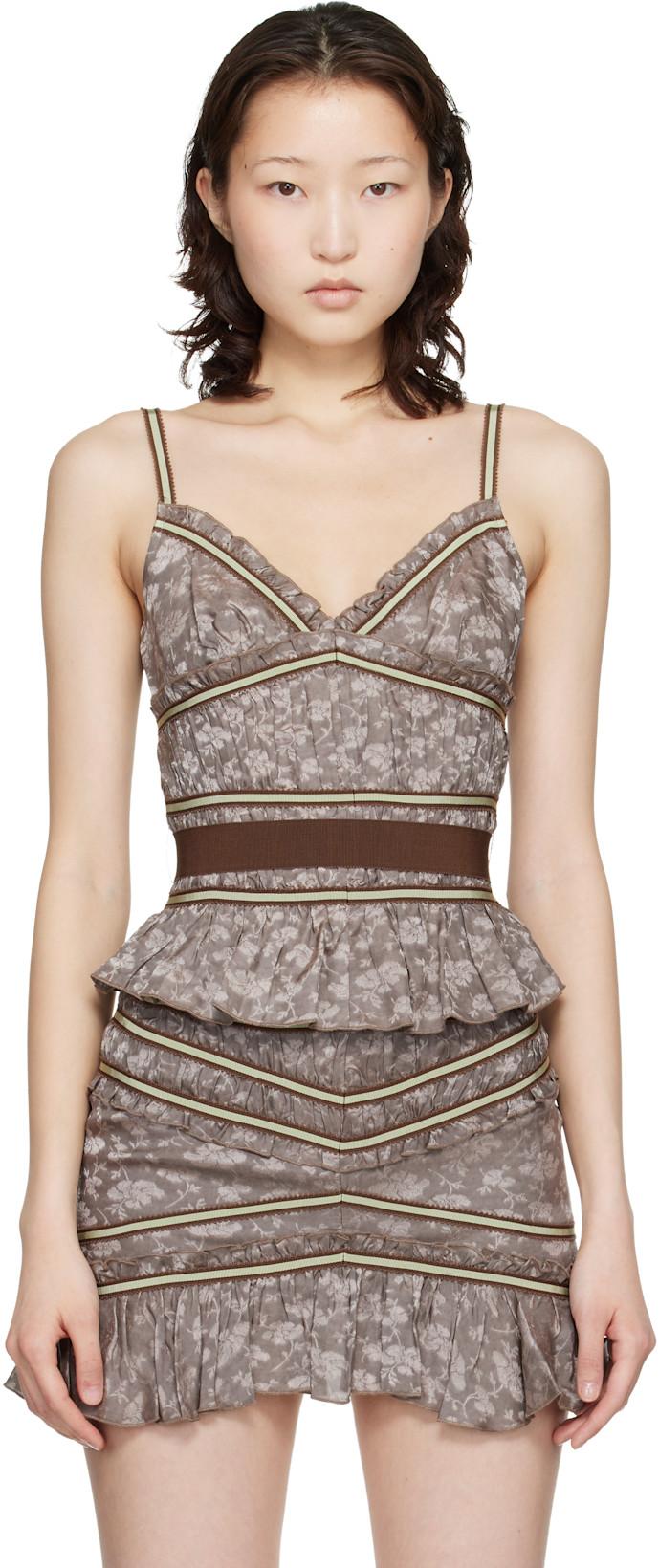 Brown Freya Camisole by KNWLS