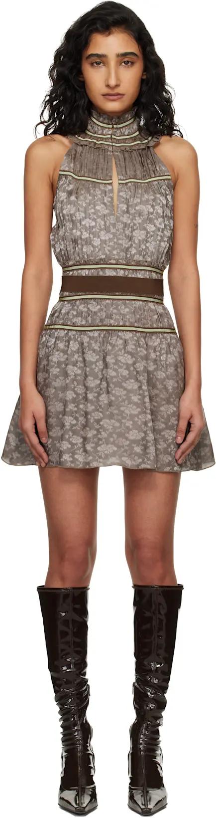 Brown Freya Minidress by KNWLS
