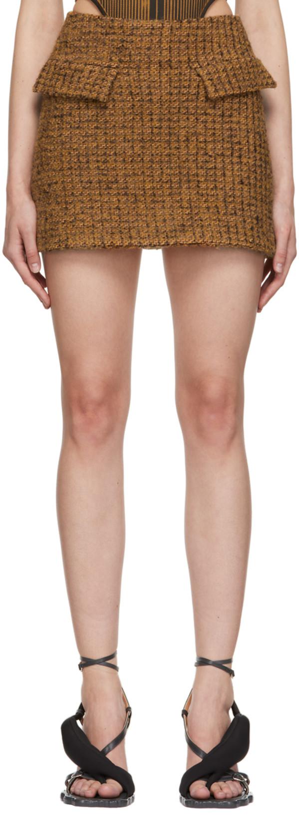 Brown SDR Miniskirt by KNWLS