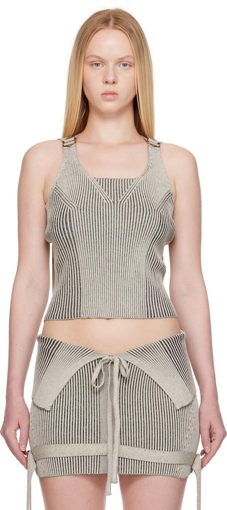 Gray Veil Tank Top by KNWLS