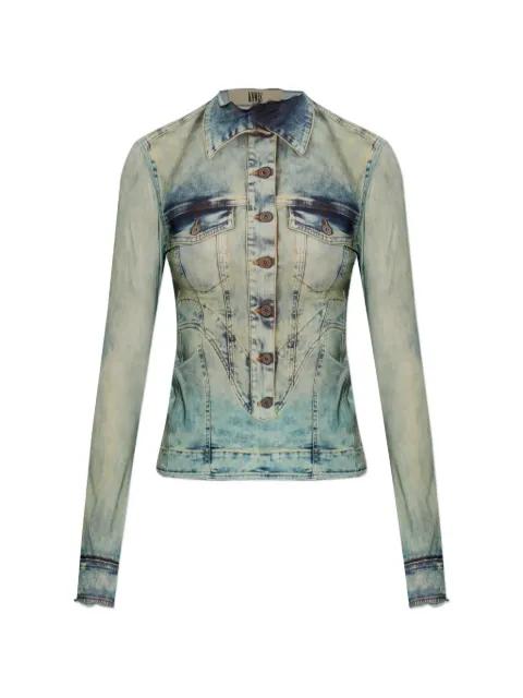 Halcyon buttoned denim top by KNWLS