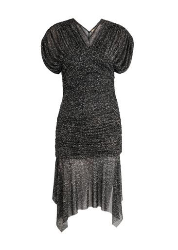 Joan printed ruched stretch-tulle dress by KNWLS