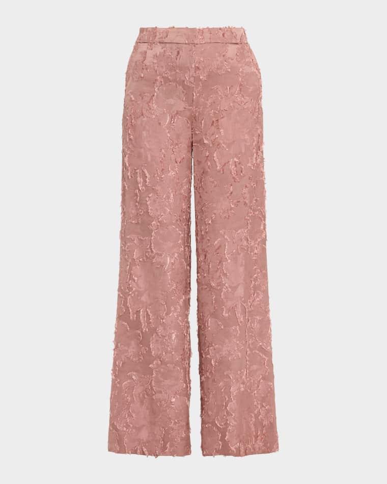 Alma Wide-Leg Fringe Jacquard Pants by KOBI HALPERIN