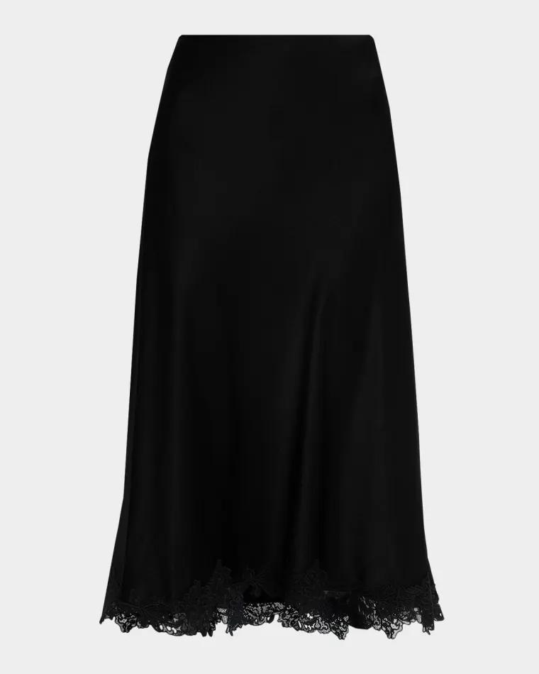 Brooks Lace-Trim Midi Skirt by KOBI HALPERIN