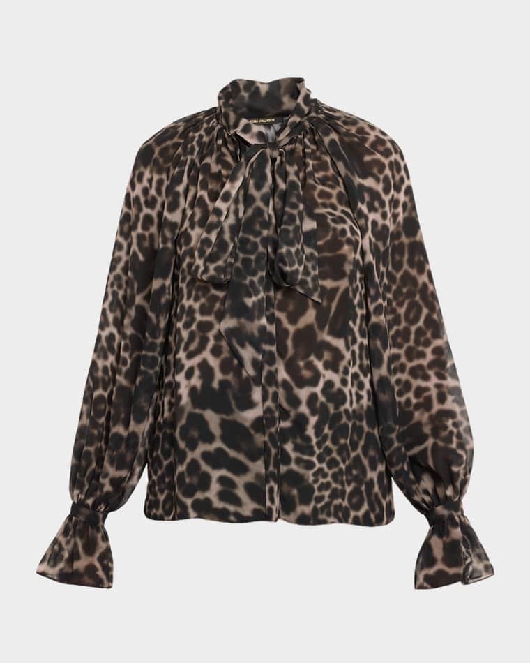 Davi Raglan Leopard-Print Blouse by KOBI HALPERIN