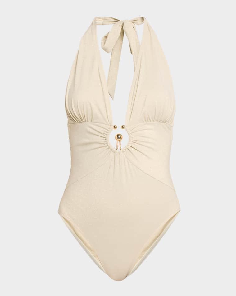 Devin Ring Halter One-Piece Swimsuit by KOBI HALPERIN