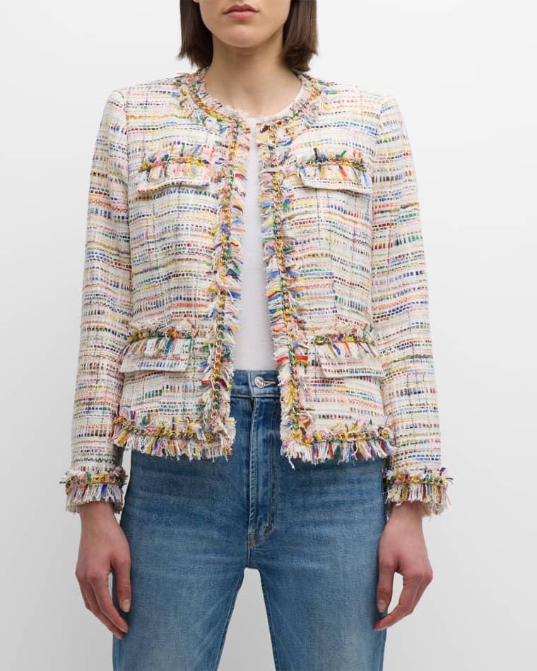 Devyn Fringe-Trim Tweed Jacket by KOBI HALPERIN