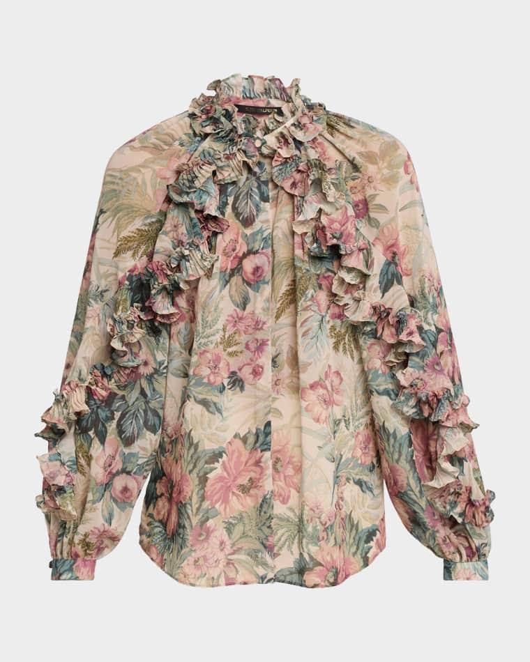 Esme Floral-Print Ruffle Blouse by KOBI HALPERIN