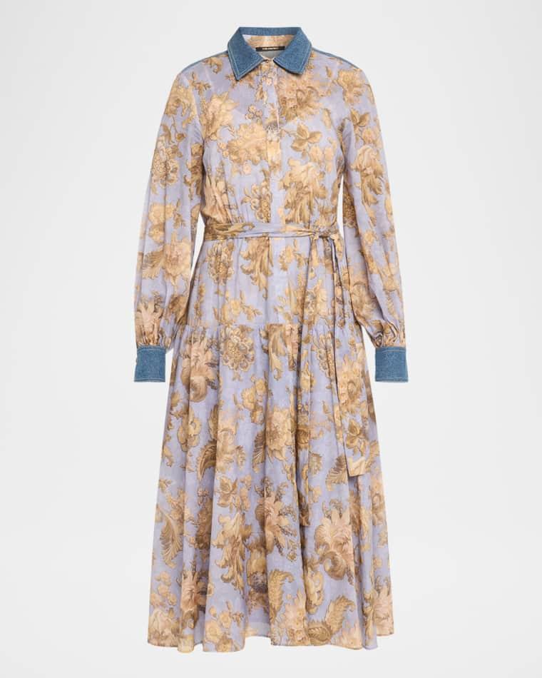 Evans Floral-Print Cotton Midi Shirtdress by KOBI HALPERIN