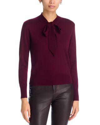 Felicity Tie Neck Merino Wool Sweater by KOBI HALPERIN