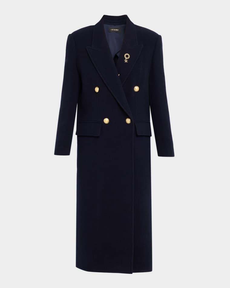 Grayson Double-Breasted Long Wool Coat by KOBI HALPERIN