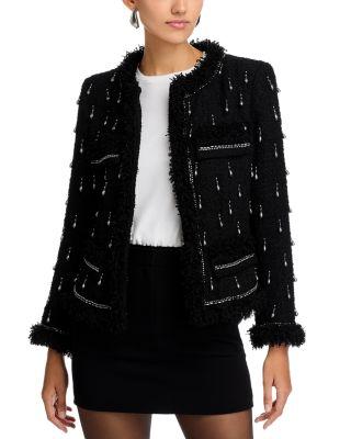 Hana Beaded Fringe Trim Jacket by KOBI HALPERIN Hana Beaded Fringe Trim Jacket by KOBI HALPERIN