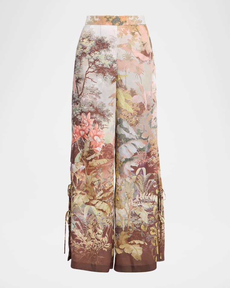 Helena Wide-Leg Botanical-Print Pants by KOBI HALPERIN