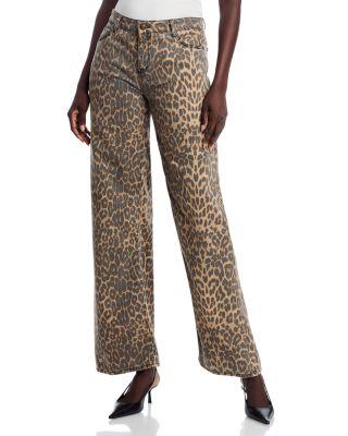 Joan Leopard Print Jeans in Natural Multi by KOBI HALPERIN