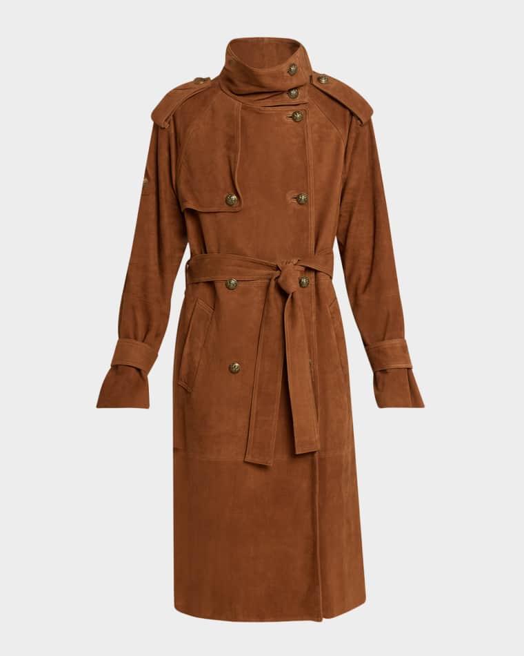 Johnny Suede Double-Breasted Coat by KOBI HALPERIN