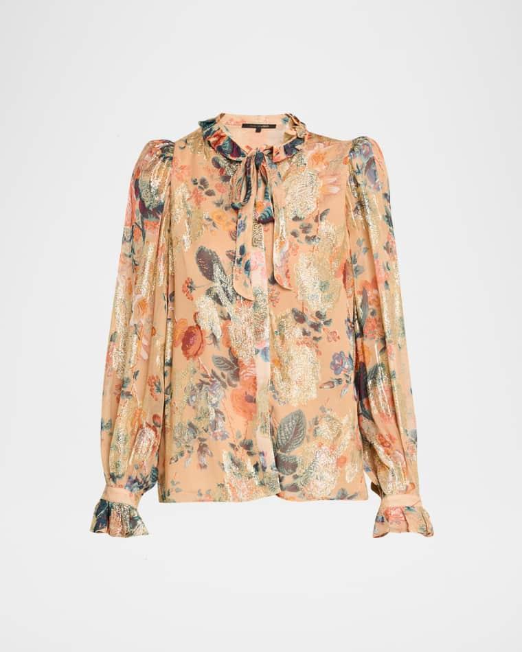 Josie Pussybow Floral Blouse by KOBI HALPERIN