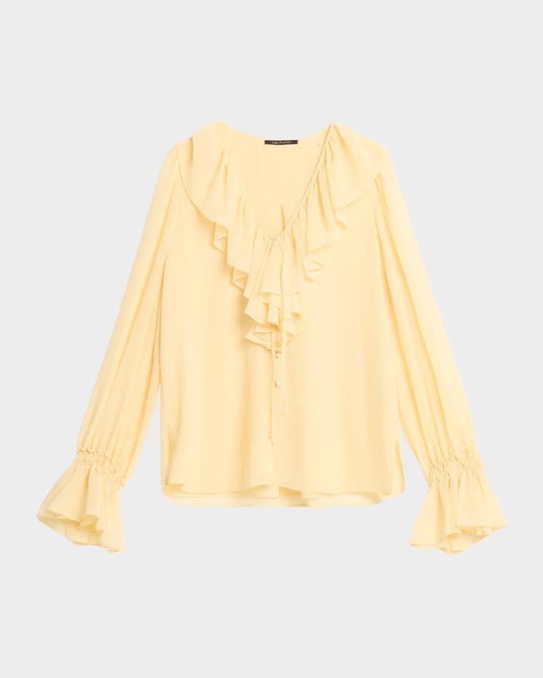 Joslyn Ruffle Chiffon Blouse by KOBI HALPERIN