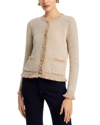 Kailey Metallic Knit Cardigan Sweater by KOBI HALPERIN