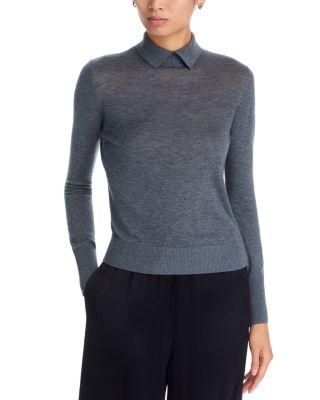 Karli Collared Marled Sweater by KOBI HALPERIN