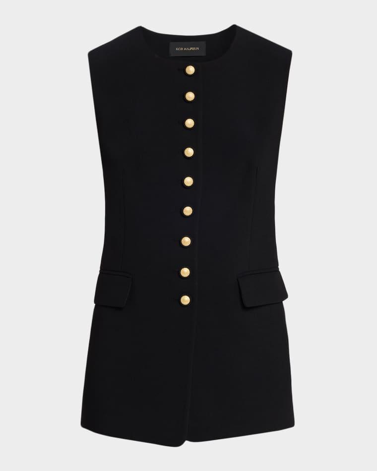 Kim Slim Button-Down Vest by KOBI HALPERIN