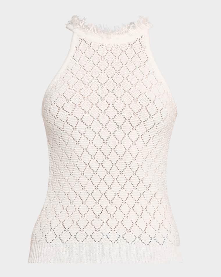 Kristin Fringe Collar Sleeveless Sweater by KOBI HALPERIN