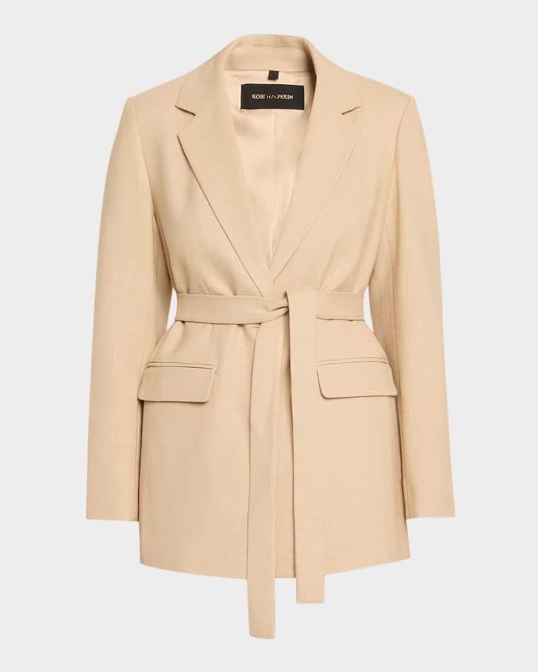 Kyla Belted Single-Breasted Jacket by KOBI HALPERIN