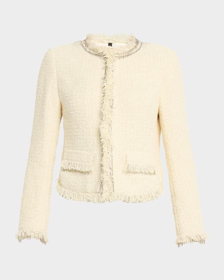 Lando Fringe-Trim Boucle Jacket by KOBI HALPERIN