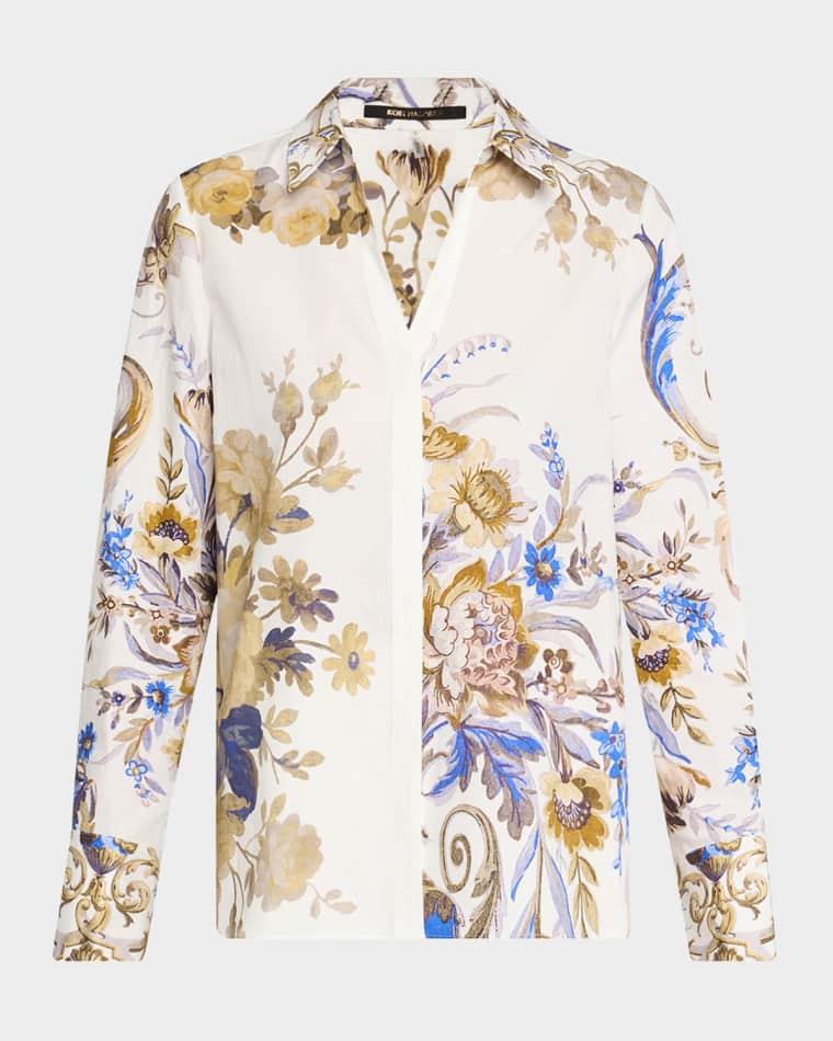 Laurent Floral-Print Cotton Blouse by KOBI HALPERIN