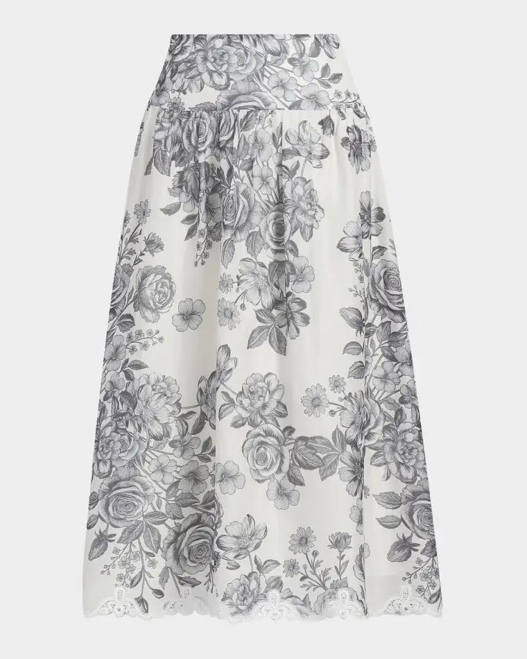 Lidia Floral-Print Midi Skirt by KOBI HALPERIN