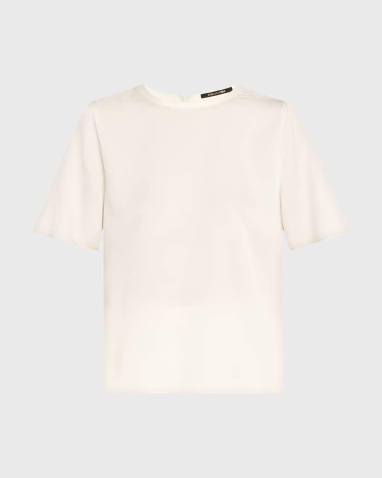 Maryl Crewneck Silk Blouse by KOBI HALPERIN