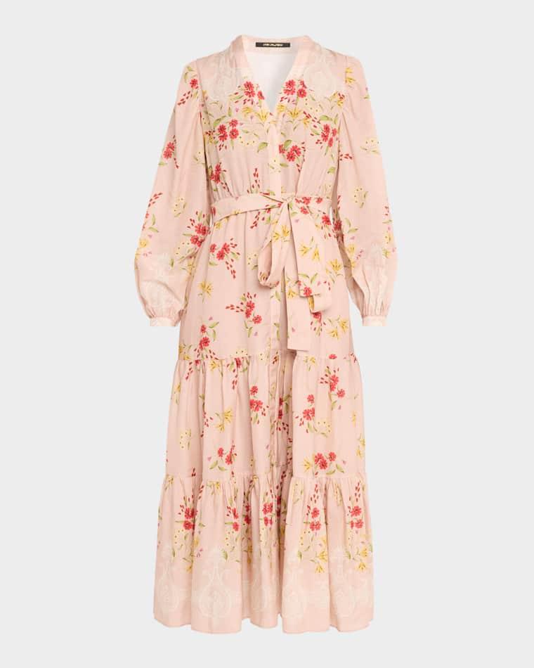 Noora Long Sleeve Floral Viscose-Blend Dress by KOBI HALPERIN