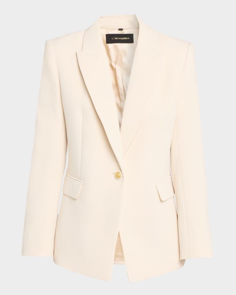 Rue Single-Button Crepe Jacket by KOBI HALPERIN