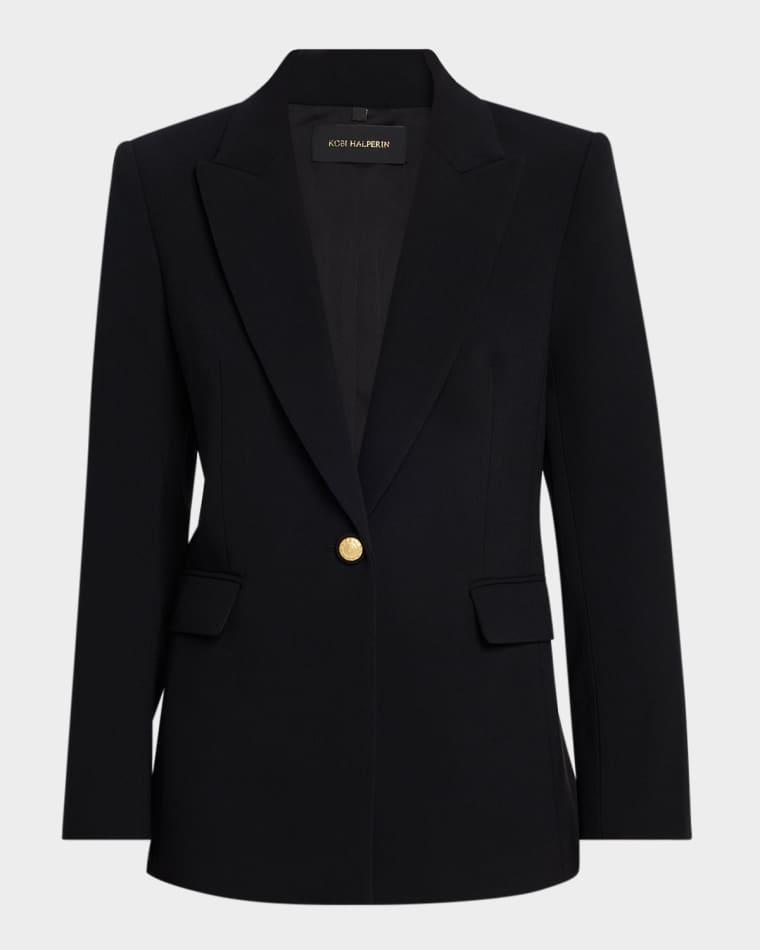 Rue Single-Button Crepe Jacket by KOBI HALPERIN