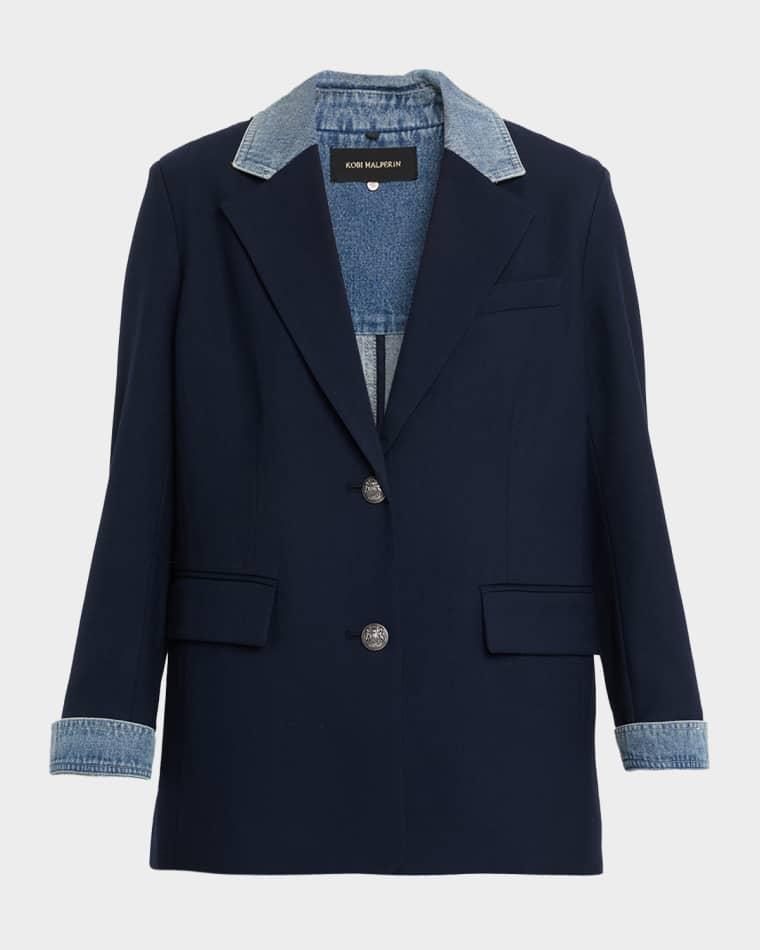 Silva Single-Breasted Mixed Media Jacket by KOBI HALPERIN