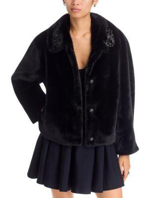 Tami Embellished Faux Fur Coat by KOBI HALPERIN
