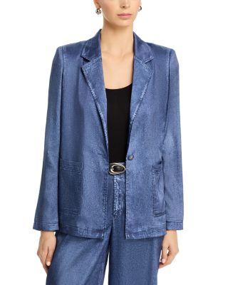 Veronica Denim Print Satin Jacket by KOBI HALPERIN