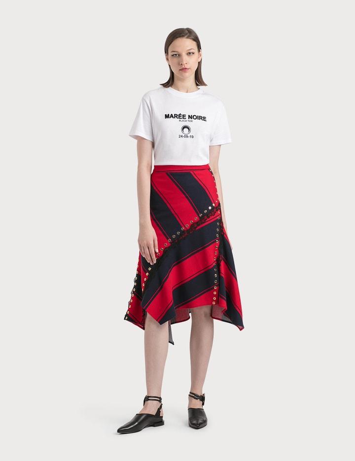 Stripy Asymmetrical Midi Skirt by KOCHE
