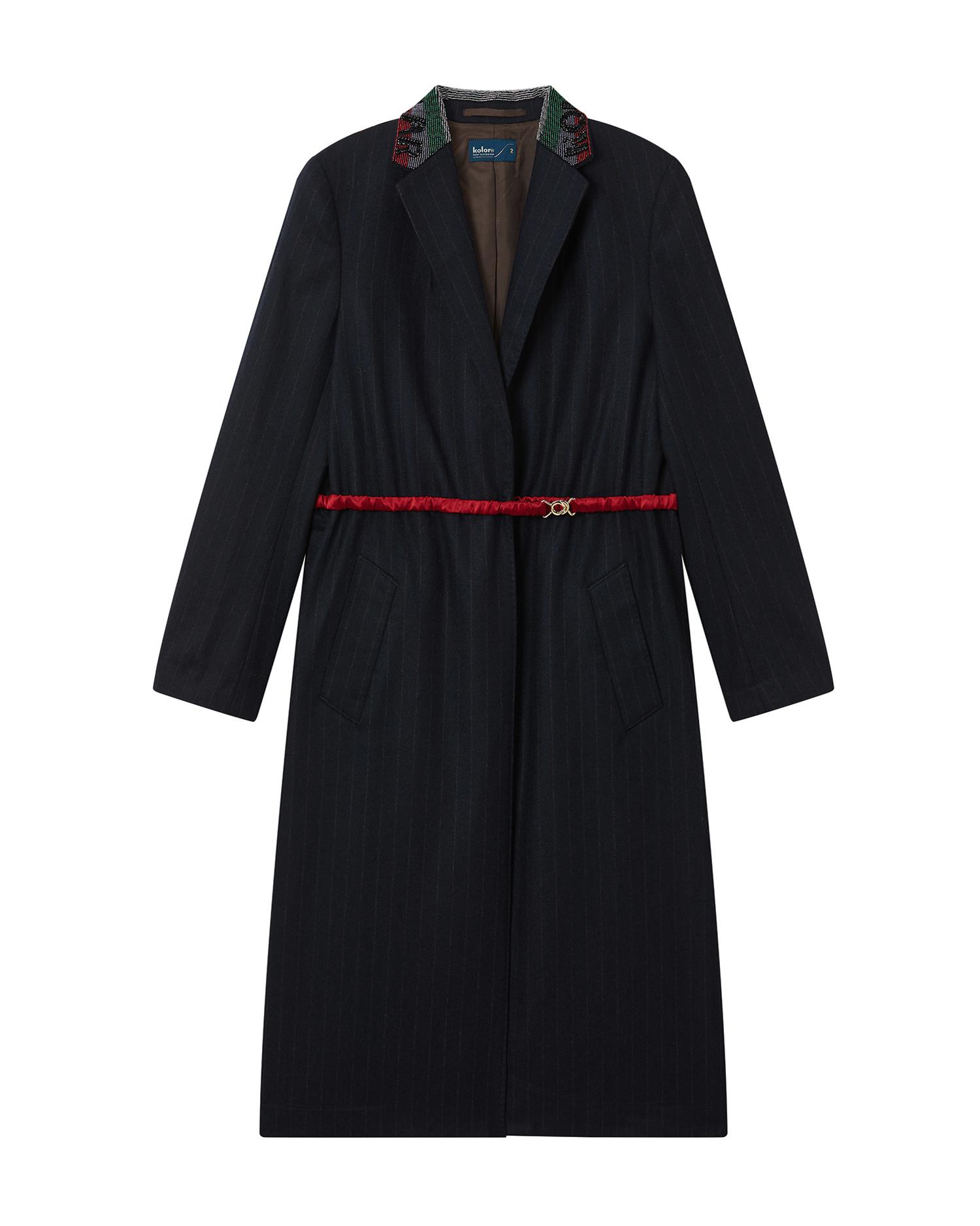 Belted long coat by KOLOR