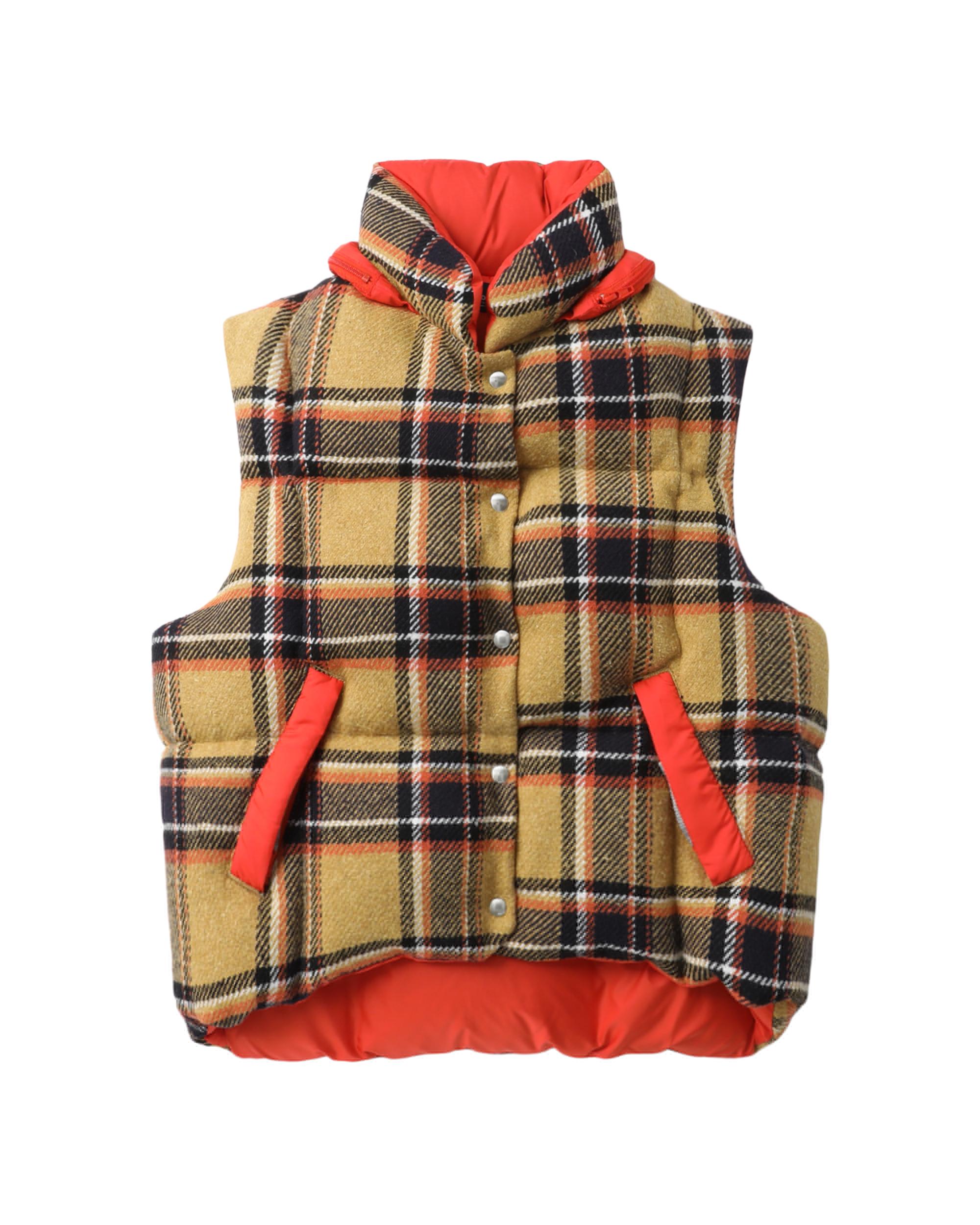 Cropped plaid gilet by KOLOR