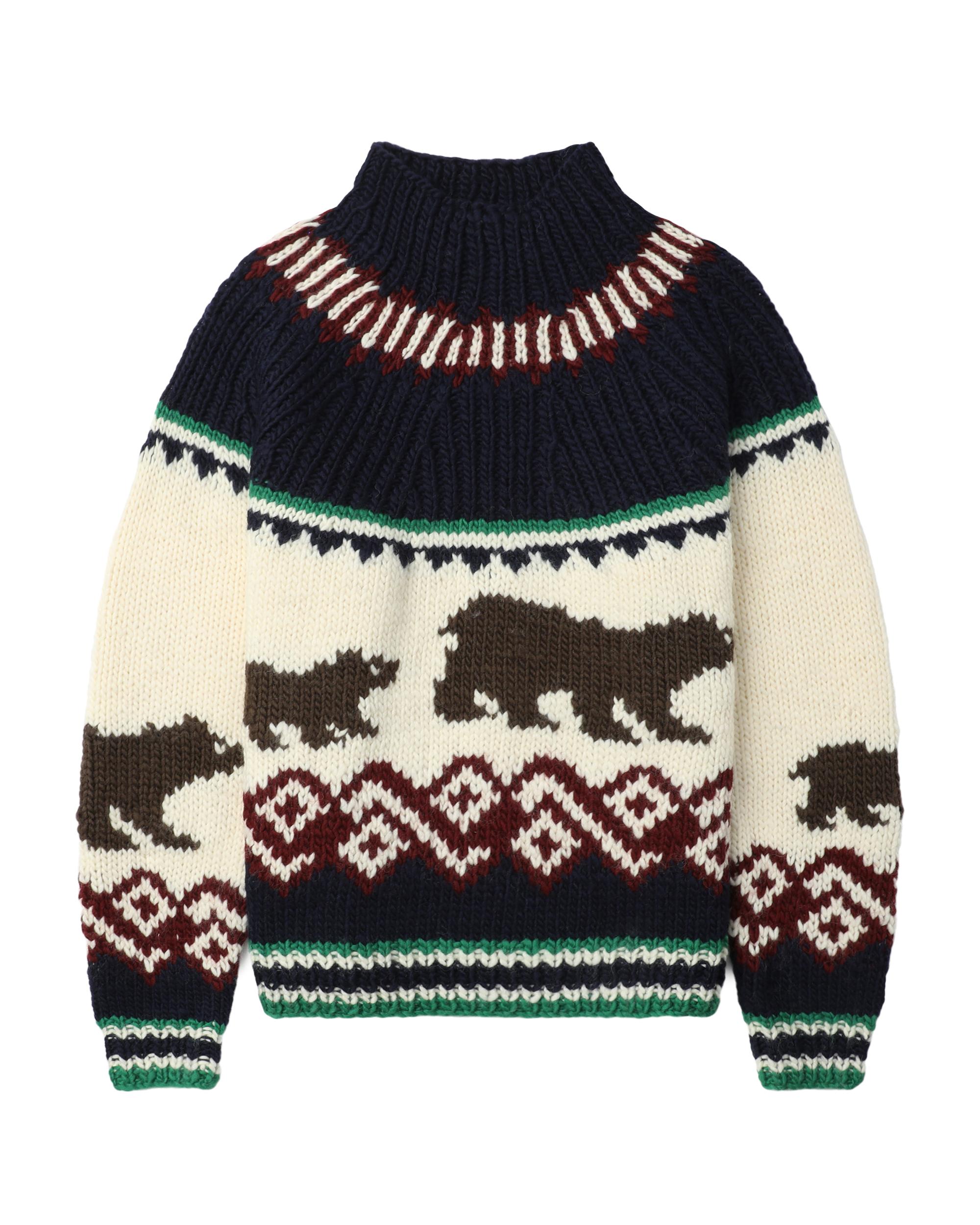 Graphic mock neck knit by KOLOR