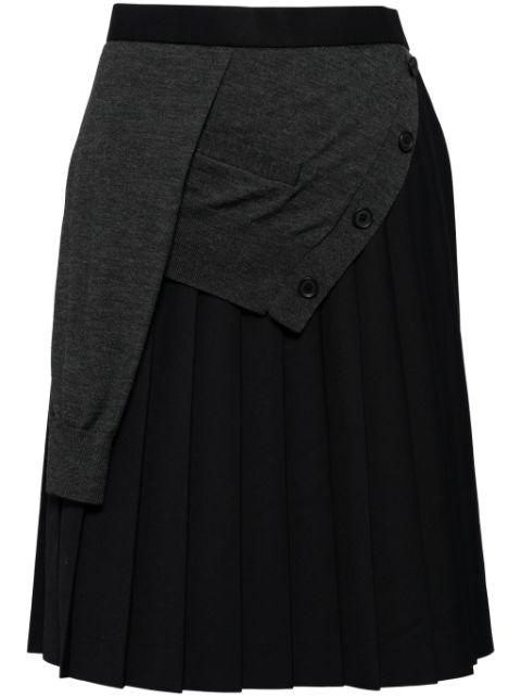 asymmetric layered midi skirt by KOLOR